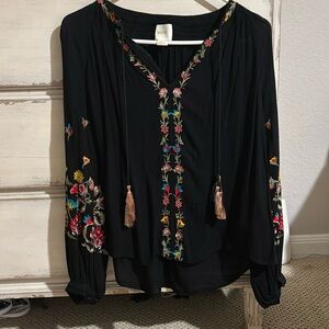 Anthropologie Maeve Embroidered blouse